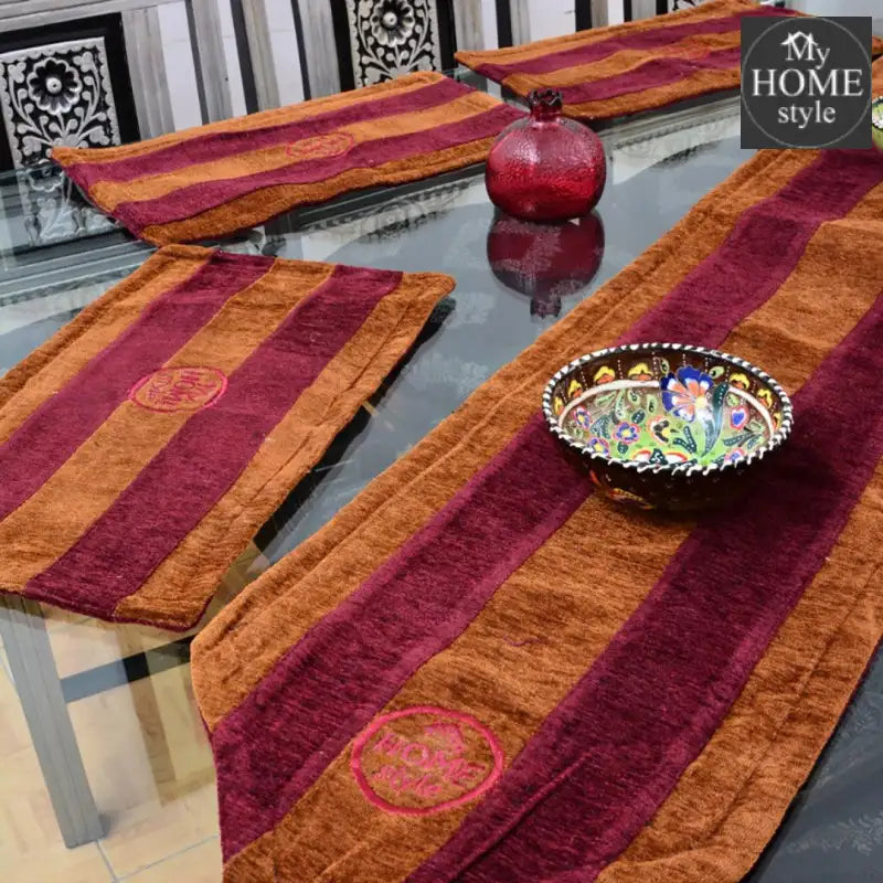 7 pcs Embroidered Table Runner Set With Place Mats 05 - myhomestyle.pk