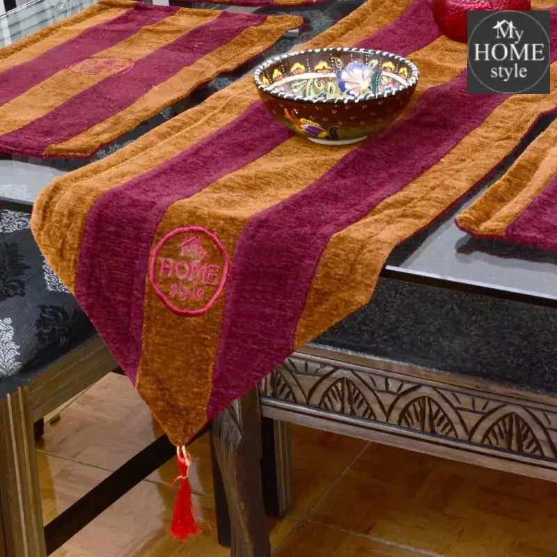 7 pcs Embroidered Table Runner Set With Place Mats 05 - myhomestyle.pk
