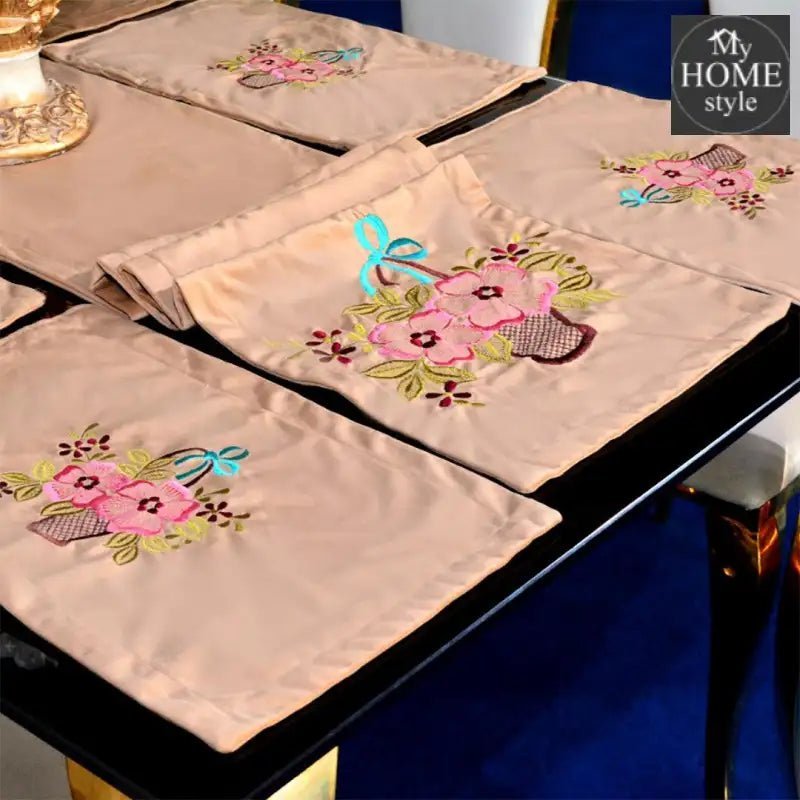 7 pcs Embroidered Table Runner Set With Place Mats 06 - myhomestyle.pk
