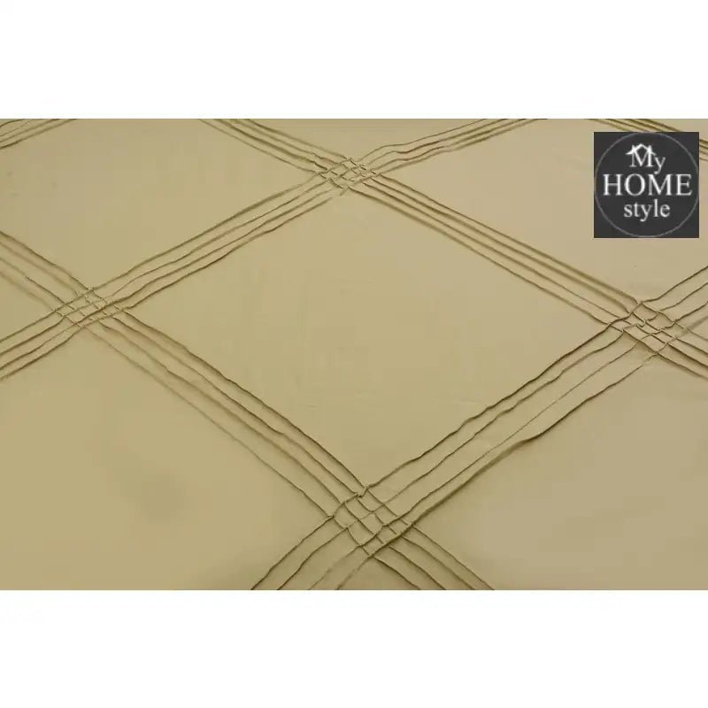 8 pcs 3 Row Cross Pleated Duvet Set Beige SC - myhomestyle.pk