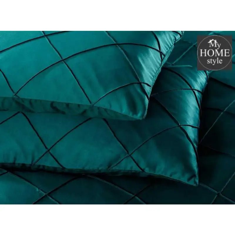 8 Pcs Elegant Cross Diamond Duvet Set Olive Green - myhomestyle.pk