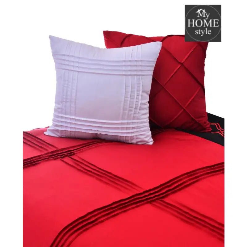 8 Pcs Embroidered Pleated Duvet Set - myhomestyle.pk