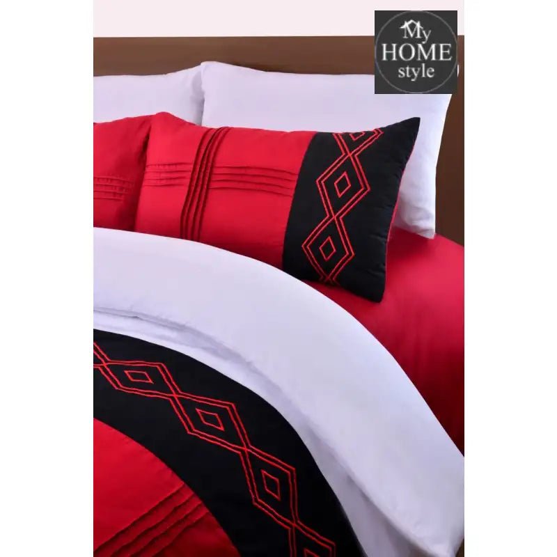 8 Pcs Embroidered Pleated Duvet Set - myhomestyle.pk