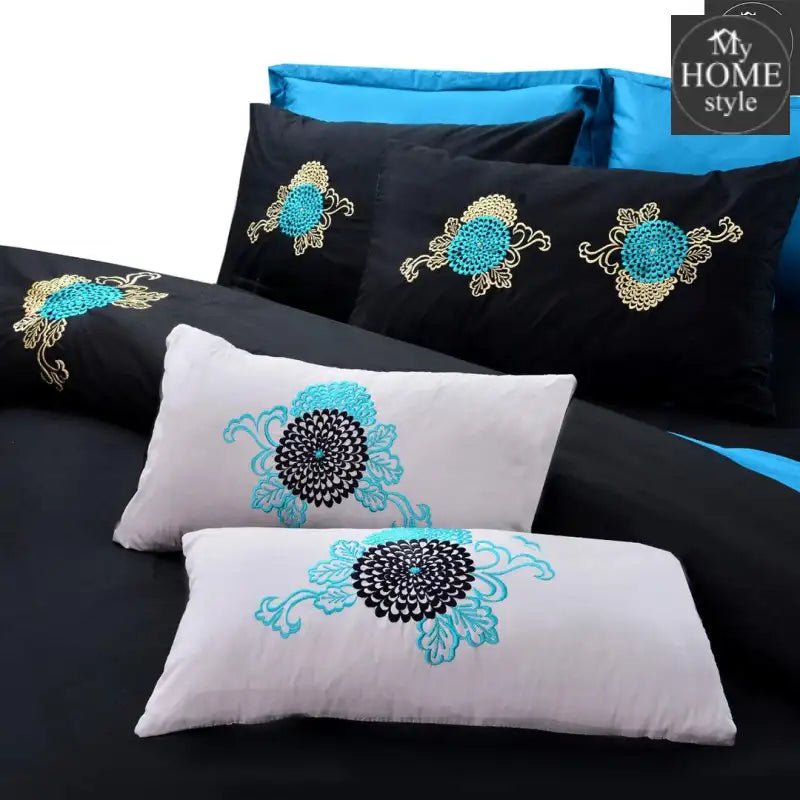 8 PCS Leaf Embroidered Duvet Set - myhomestyle.pk