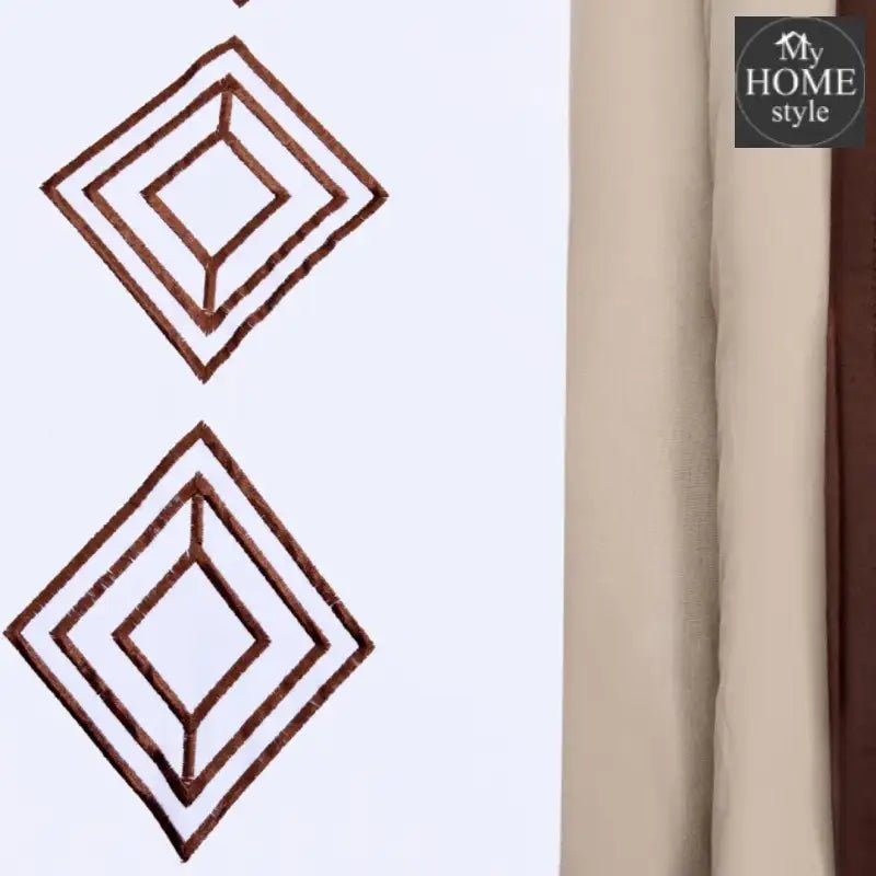 8 Pc's Luxury Embroidered Bedspread Brown With Light Filling - myhomestyle.pk