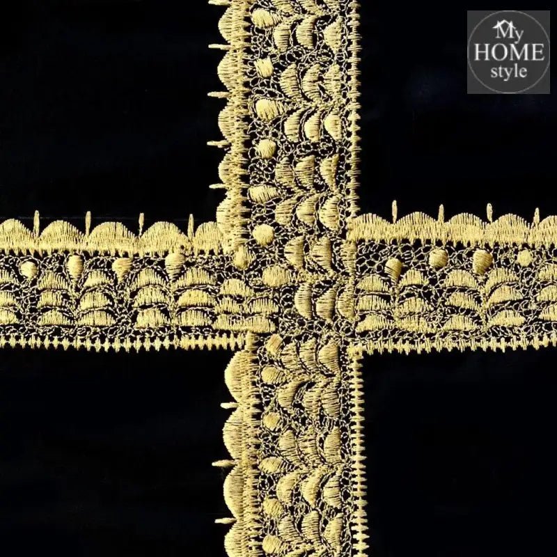 8 PCS Luxury Embroidered Duvet Set Black - myhomestyle.pk