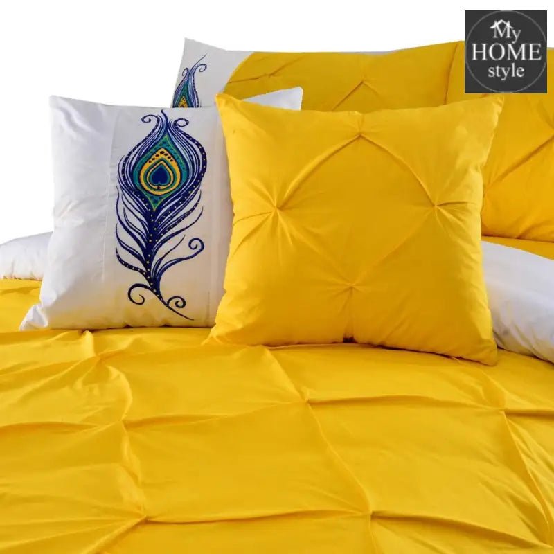 8 PCS Peacock Feather Embroidered Duvet Set 02 - myhomestyle.pk