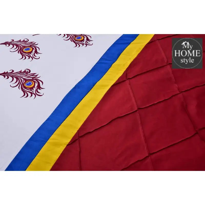 8 PCS Peacock Feather Embroidered Duvet Set 03 - myhomestyle.pk