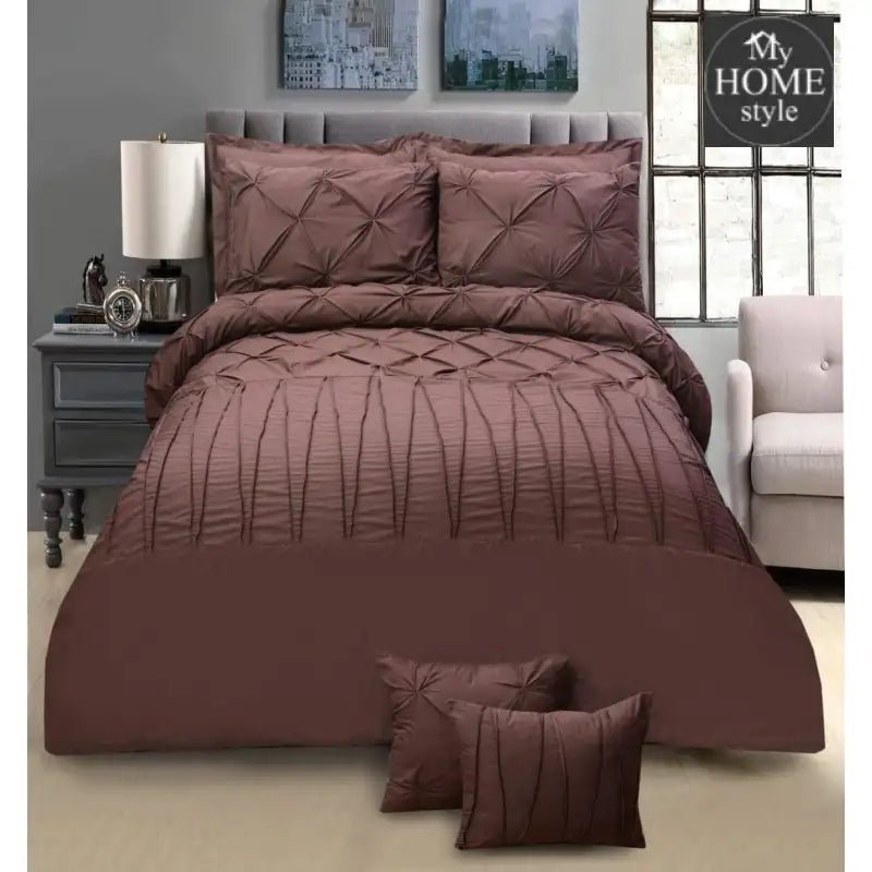 8 PC's Pintuck & Cross Pleated Duvet Set SC - myhomestyle.pk