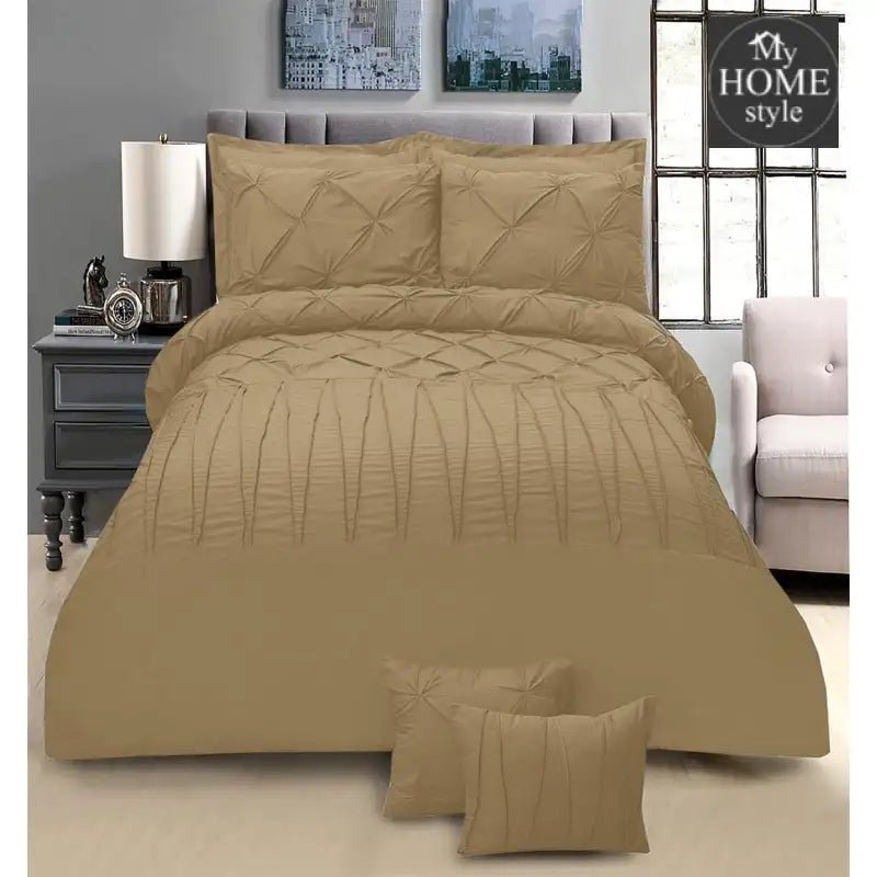 8 PC's Pintuck & Cross Pleated Duvet Set SC - myhomestyle.pk