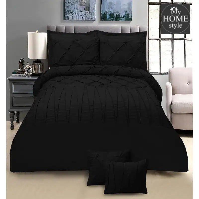 8 PC's Pintuck & Cross Pleated Duvet Set SC - myhomestyle.pk