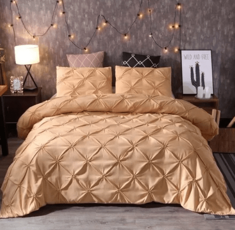 8 Pcs Pintuck Diamond Duvet Set Beige SC - myhomestyle.pk