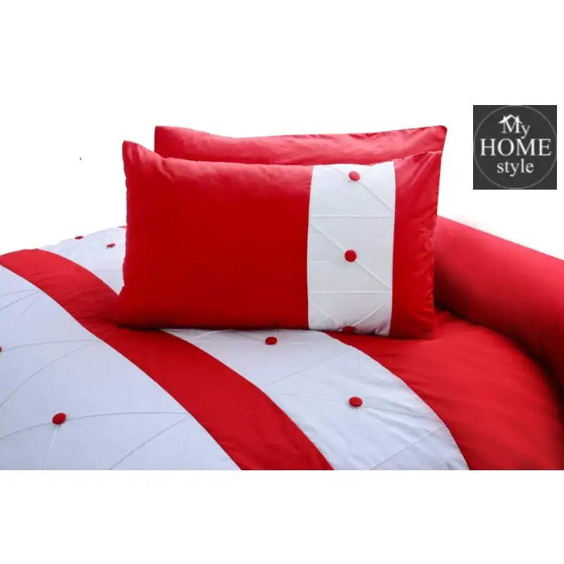 8 pcs Red & White Duvet Set - myhomestyle.pk