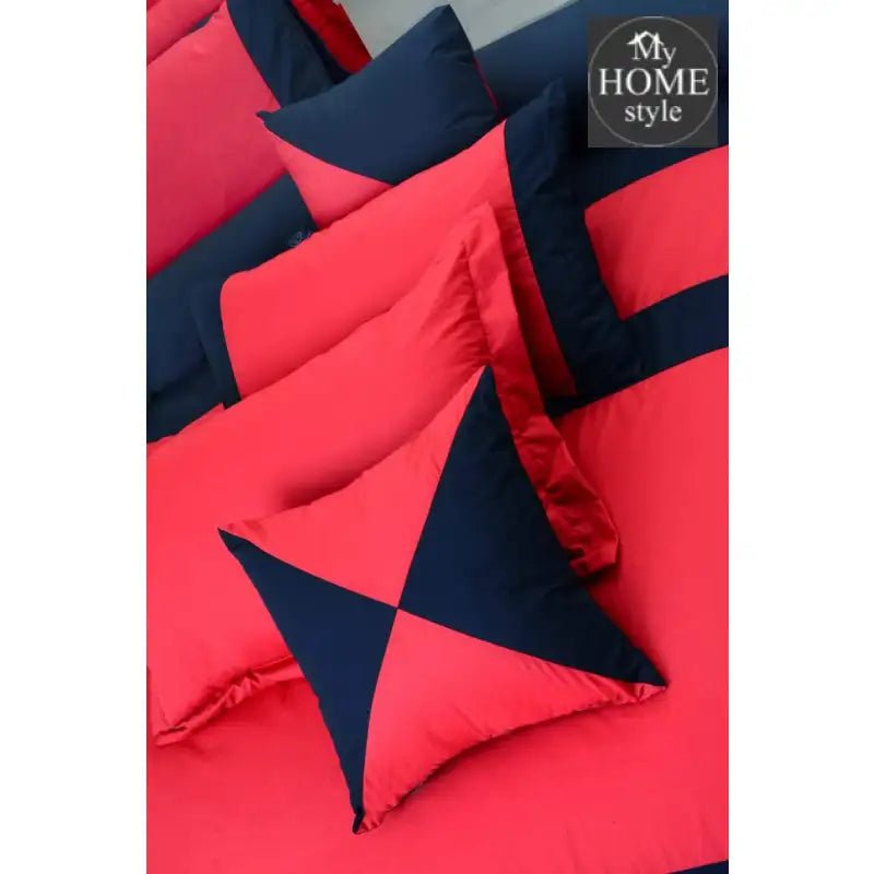 8 pcs Strips Duvet Set Red & Black - myhomestyle.pk