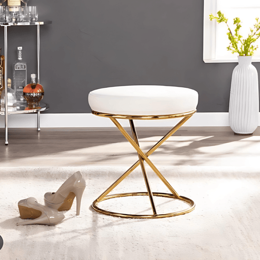 Aristo Gold Elegance Round Stool - 1550 - myhomestyle.pk