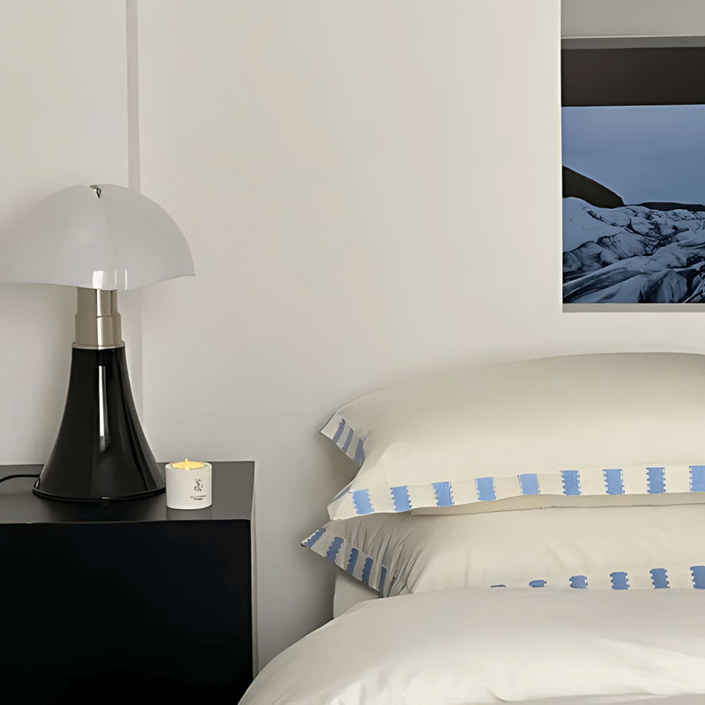 Classic White Satin Duvet Set with Modern Monochrome Border - 1278 - myhomestyle.pk