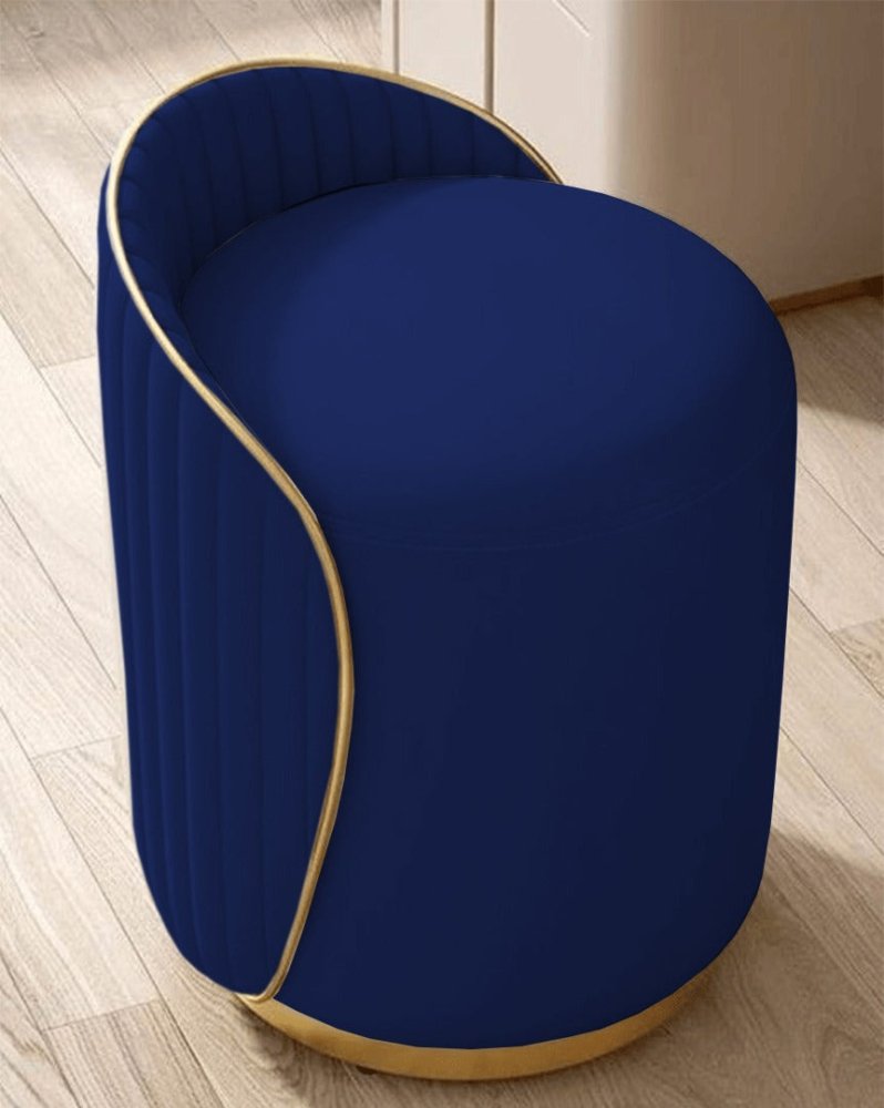 Elegant Upholstered Vanity Stool with Back - 1446 - myhomestyle.pk