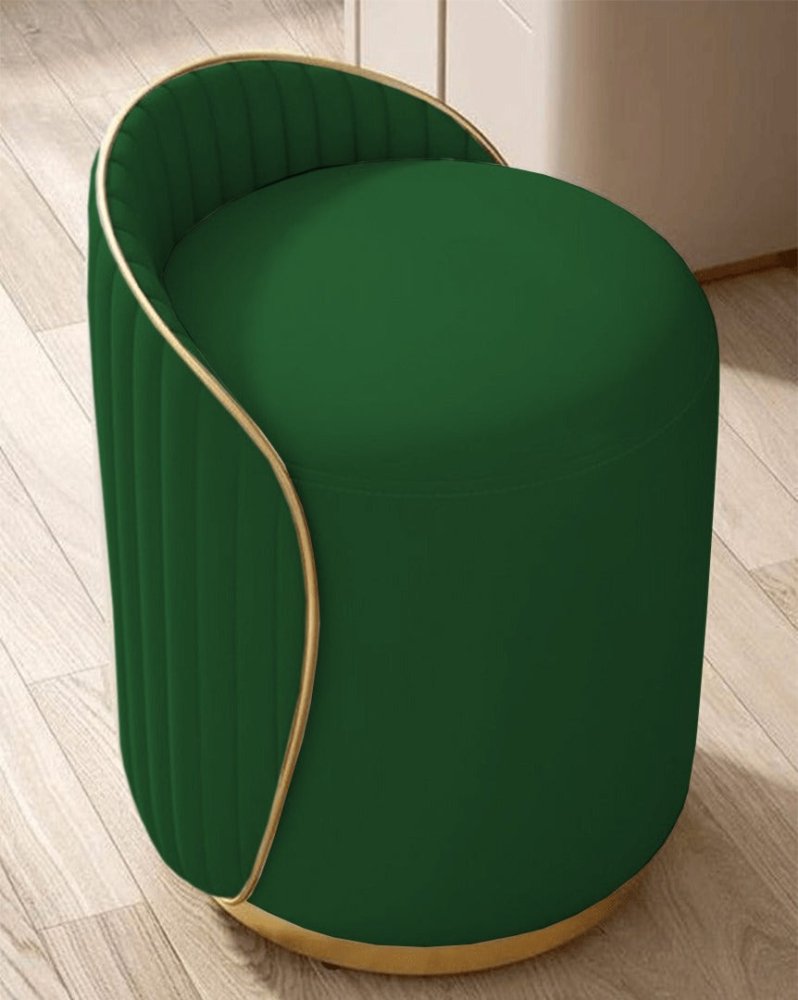 Elegant Upholstered Vanity Stool with Back - 1446 - myhomestyle.pk