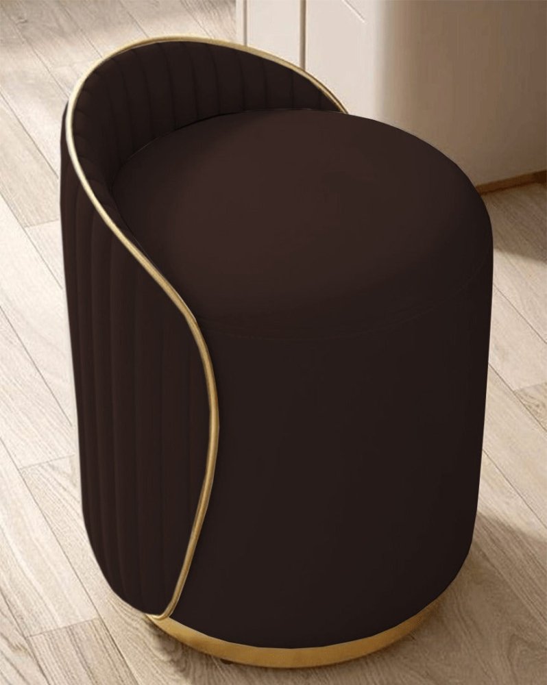Elegant Upholstered Vanity Stool with Back - 1446 - myhomestyle.pk
