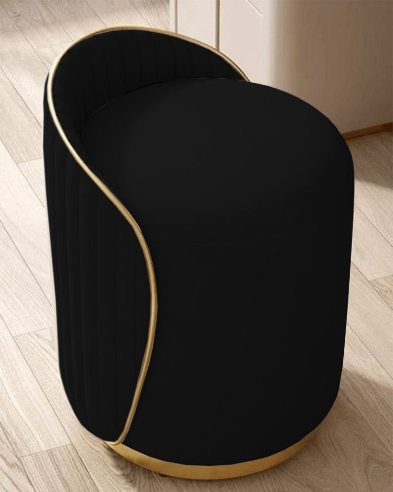 Elegant Upholstered Vanity Stool with Back - 1446 - myhomestyle.pk