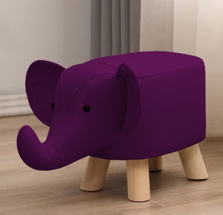 Elephant Shaped Wooden Ottoman Stool - 1458 - myhomestyle.pk