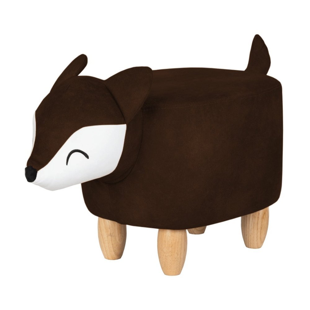 Fox Shaped Wooden Ottoman Stool - 1459 - myhomestyle.pk