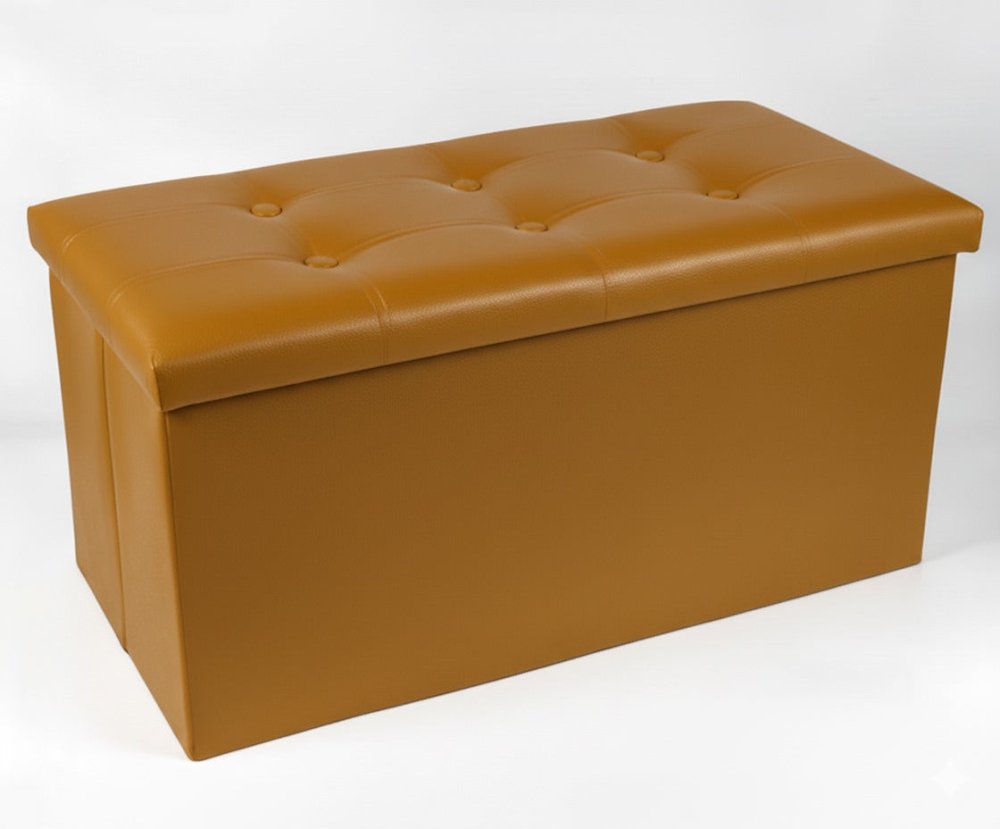 Innovative Rectangular Leathered Ottoman Stool - 1462 - myhomestyle.pk
