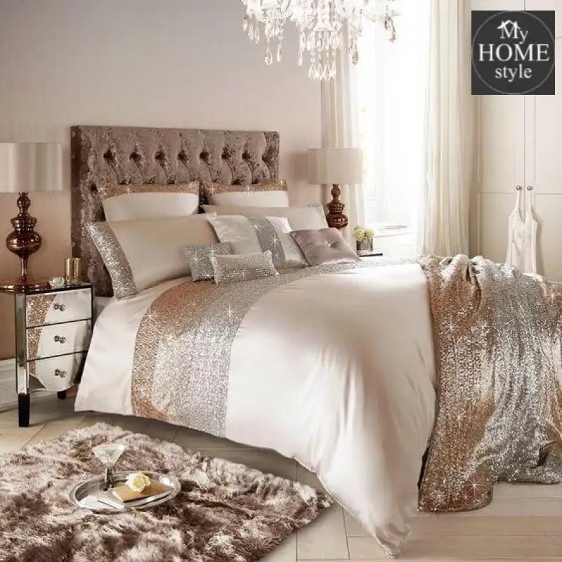 Light Peach Luxury Sequenced Bridal set with Runner - myhomestyle.pk