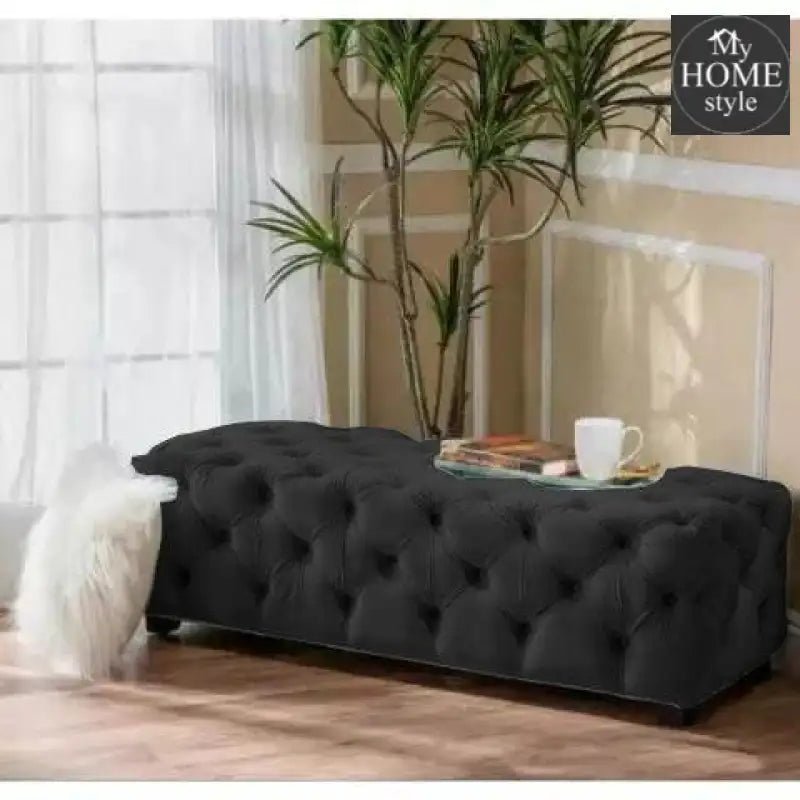 Living Room Large Velvet Ottoman Stool - 652 - myhomestyle.pk