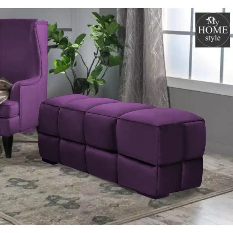 Living Room Large Velvet Ottoman Stool - 688 - myhomestyle.pk