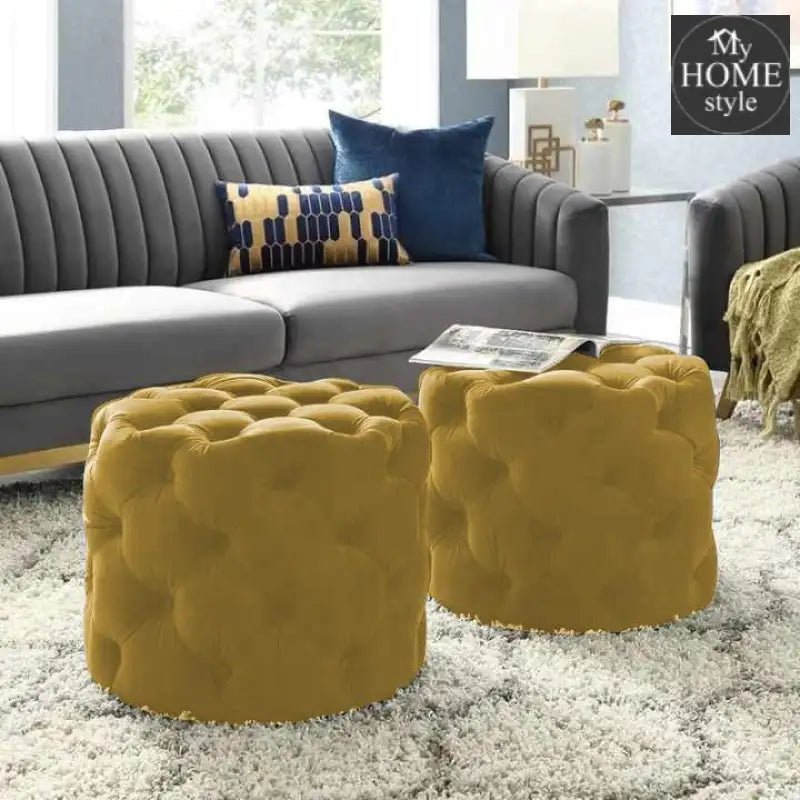 Living Room Velvet Ottoman Stool - 669 - myhomestyle.pk