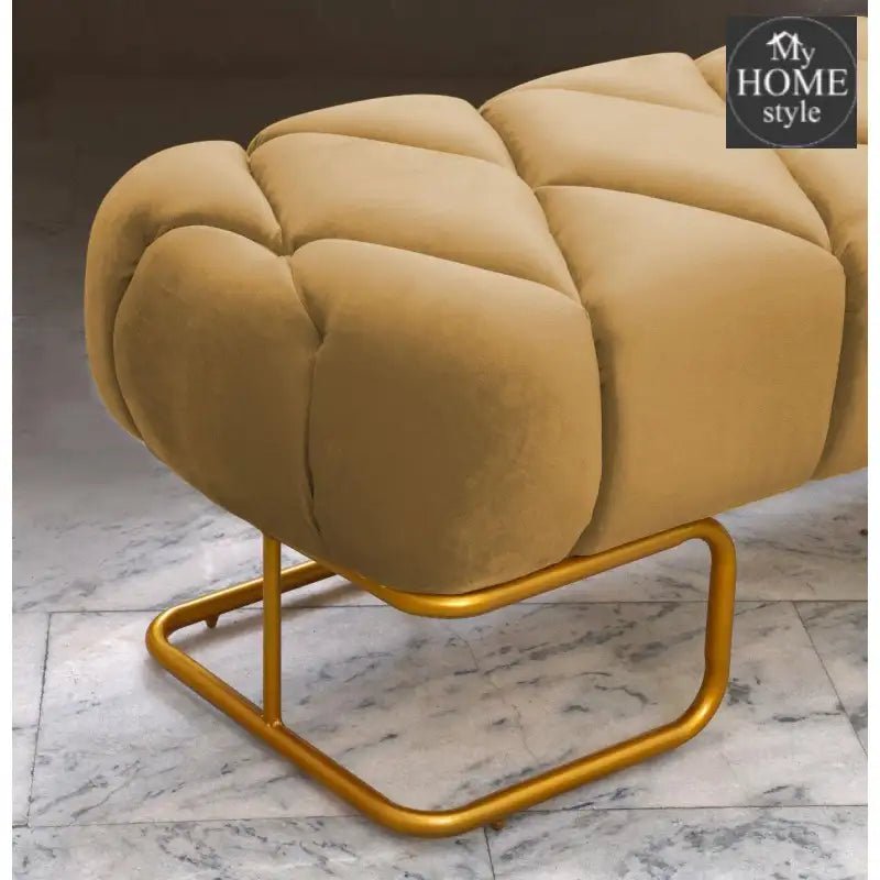 Luxury 3 Seater Poufy Steel Stool With Steel Frame - 1045 - myhomestyle.pk