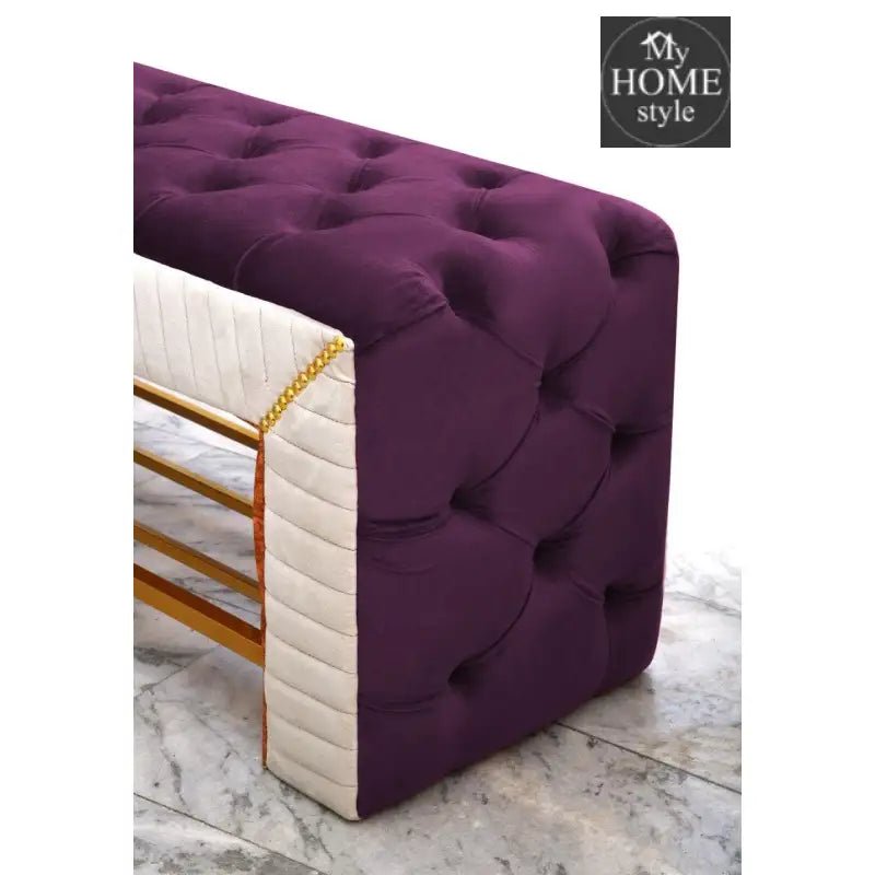 Luxury 3 Seater Side Poufy Ottoman Table With Steel Frame - 1046 - myhomestyle.pk