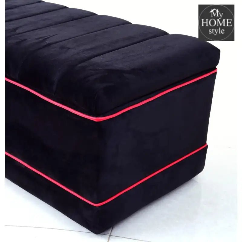 Luxury 3 Seater Velvet Ottoman Storage Box - 956 - myhomestyle.pk