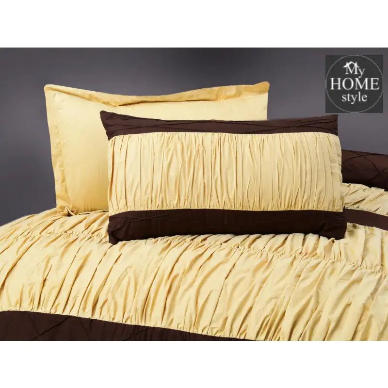Luxury 8 pcs Frilly Cross Pleated Duvet Set - myhomestyle.pk