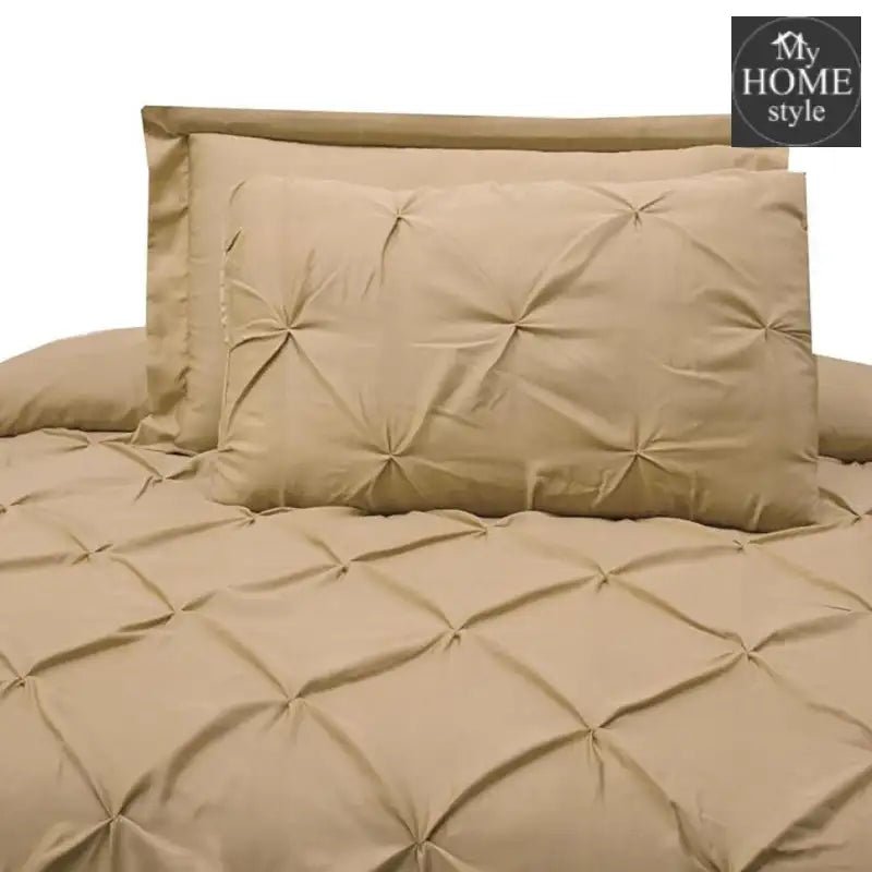 Luxury 8 pc's Sateen Pintuck Duvet set Beige - myhomestyle.pk