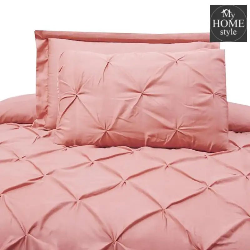 Luxury 8 pc's Sateen Pintuck Duvet set Pink - myhomestyle.pk