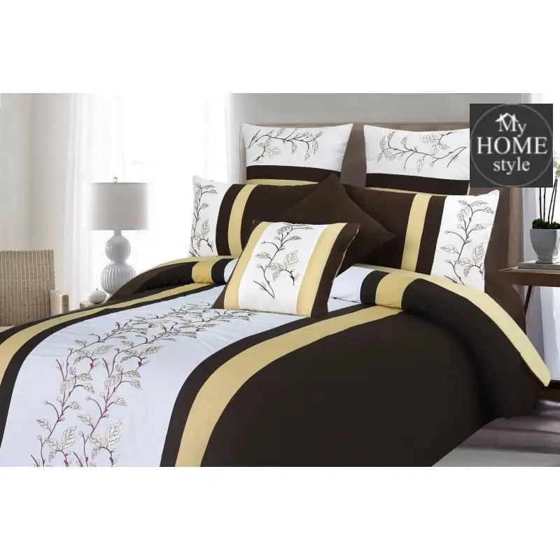 Luxury Embroidered Strips Duvet Set 8 Pc's - myhomestyle.pk