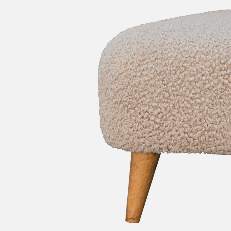 Luxury Mud Boucle Triangle Footstool - 1535 - myhomestyle.pk