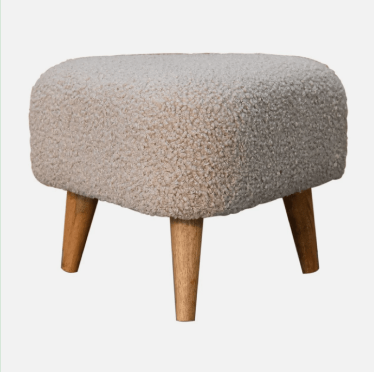 Luxury Mud Boucle Triangle Footstool - 1535 - myhomestyle.pk