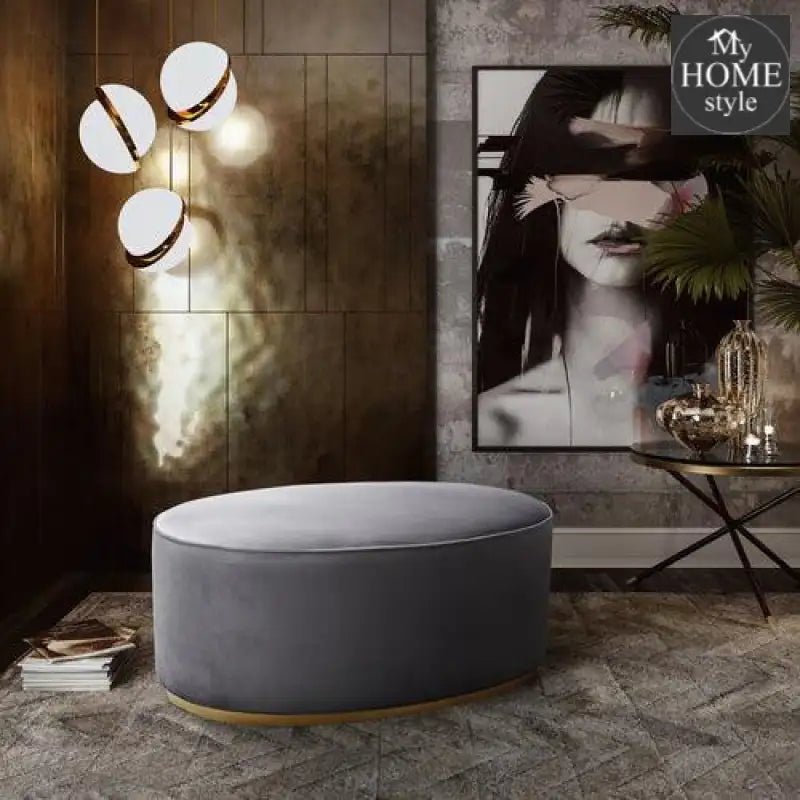 Luxury Scarlett Oval Ottoman Stool - 1225 - myhomestyle.pk