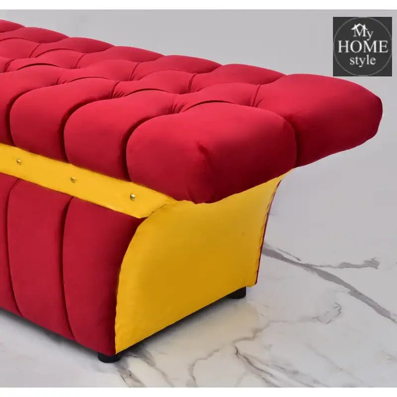 Luxury Three Seater Velvet Ottoman Stool - 1270 - myhomestyle.pk