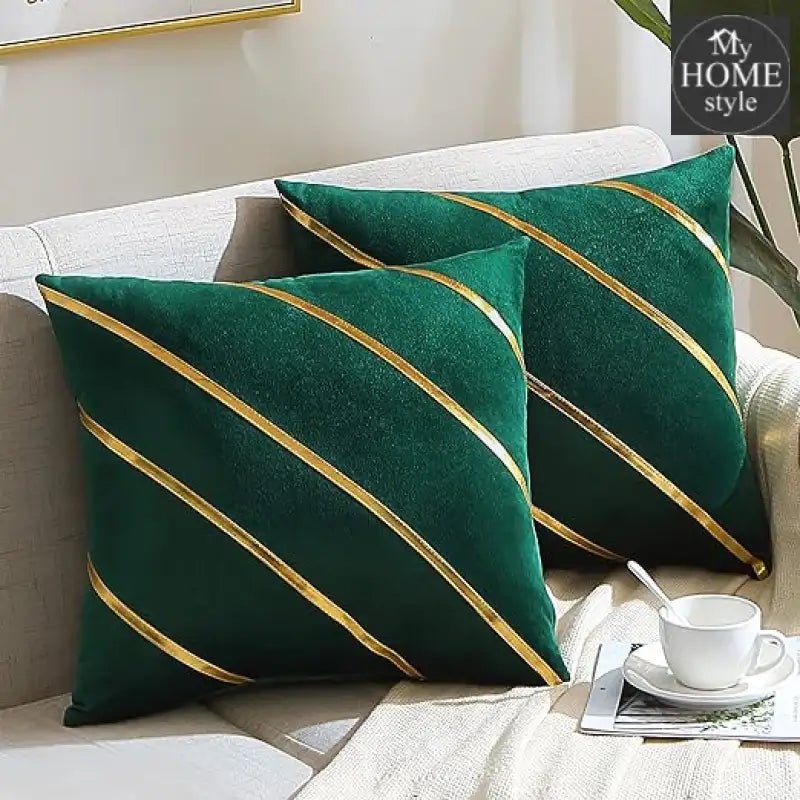 LUXURY VELVET CUSHION COVERS GREEN WITH - Main Image