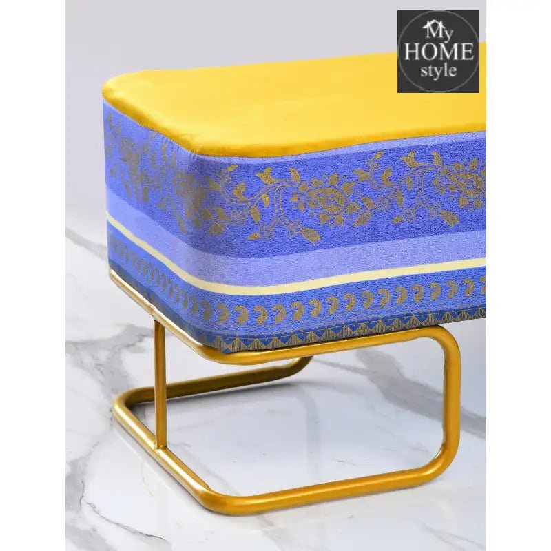 Luxury Wooden stool 3 Seater Printed With Steel Stand - 1172 - myhomestyle.pk