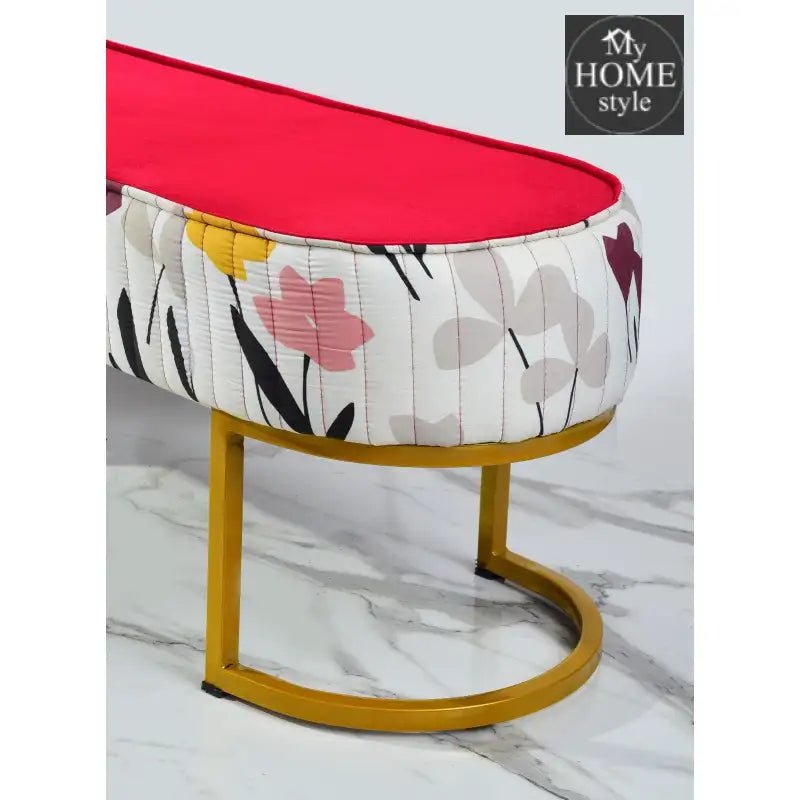 Luxury Wooden stool 3 Seater Printed With Steel Stand - 1174 - myhomestyle.pk