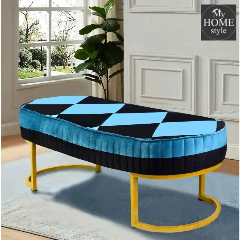 Luxury Wooden stool 3 Seater With Steel Stand - 1176 - myhomestyle.pk