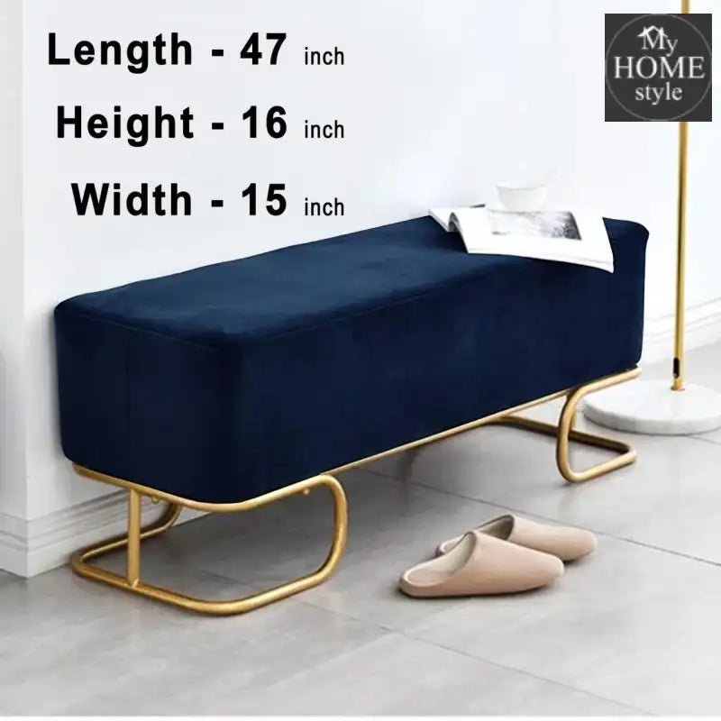 Luxury Wooden stool 3 Seater With Steel Stand - 333 - myhomestyle.pk