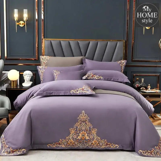 Mariana Centered Embroidered Motif Duvet Cover Set Light Purple - myhomestyle.pk