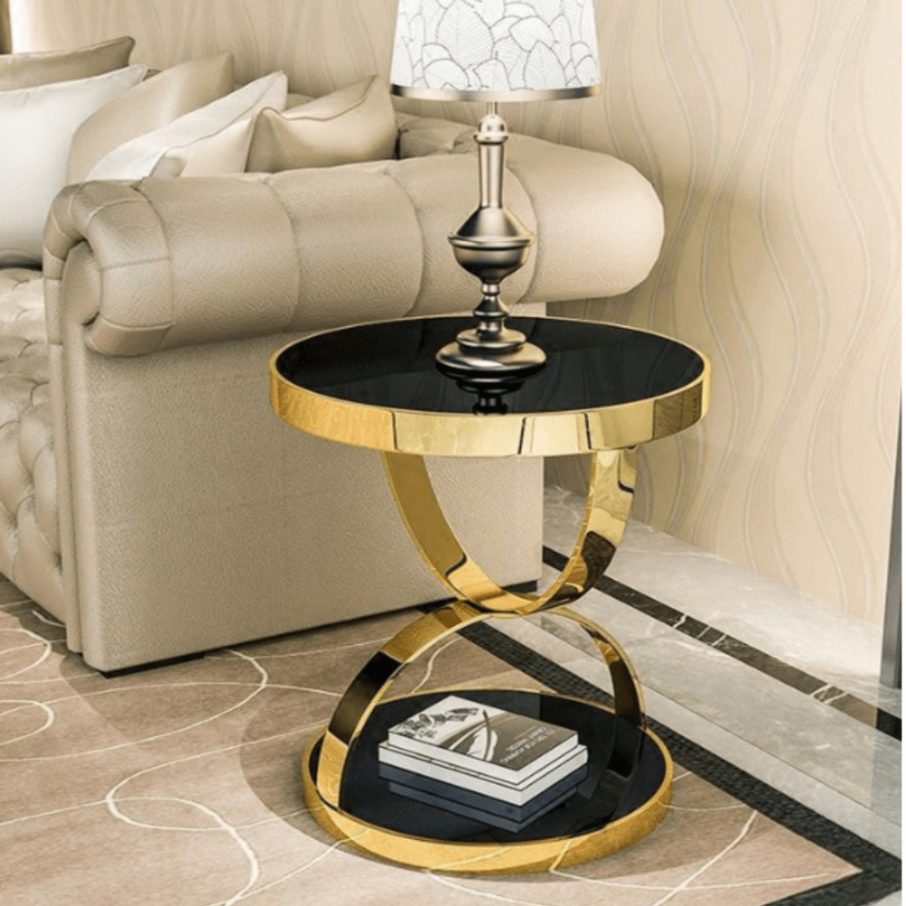 Modern Stylish Side Table with Circular Overlap - 1492 - myhomestyle.pk