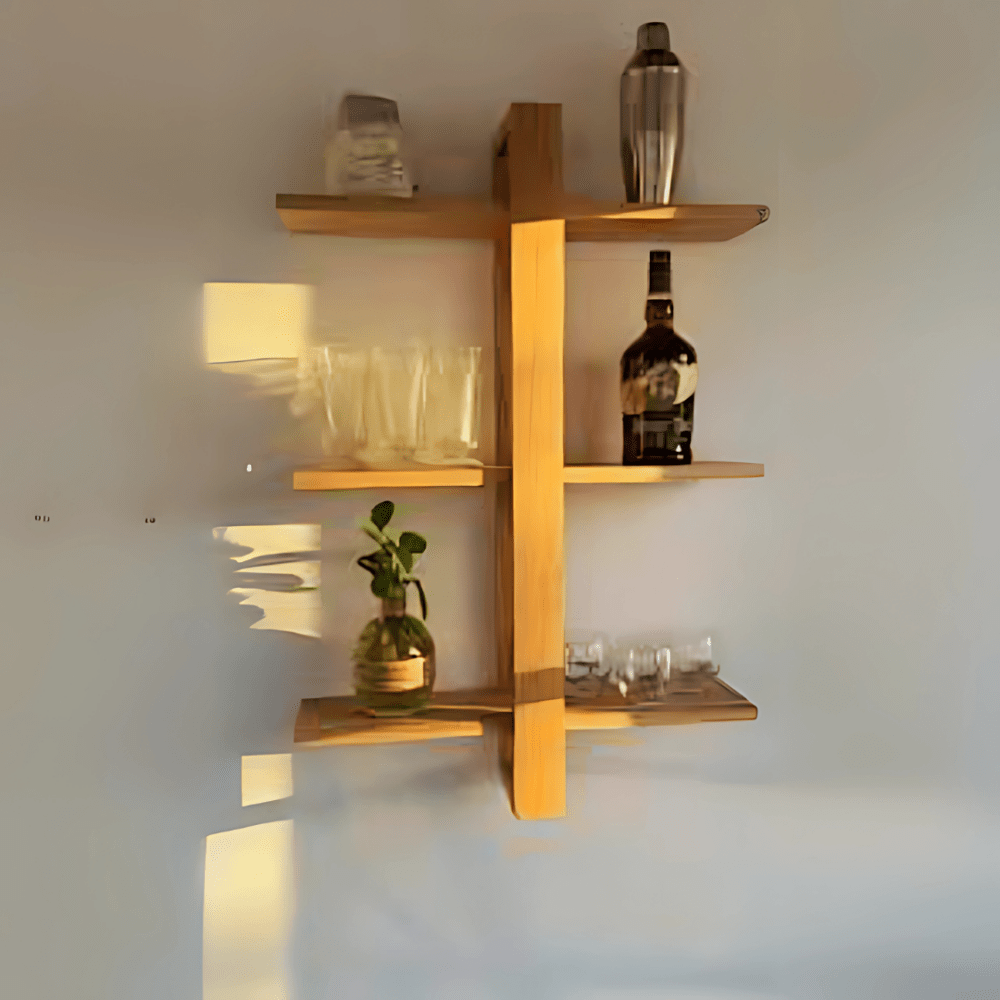 Natural Luxury Wooden Wall Shelves - 1493 - myhomestyle.pk